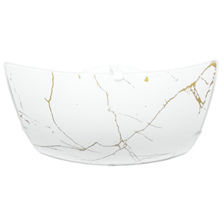 Plafon Luminária de teto Sobrepor 2 Lampadas Vidro Quadrado Mármore Dourado Decorativa