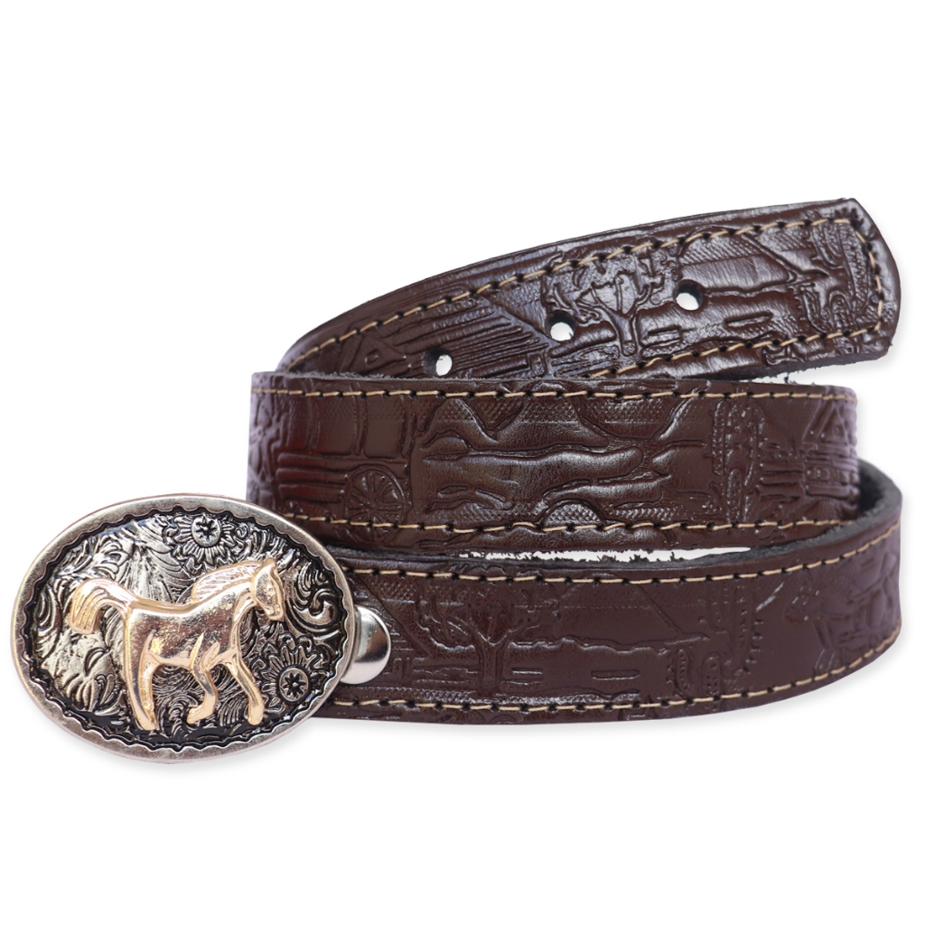 Cinto Country Masculino e Feminino Para Crianças Produzido Em Couro