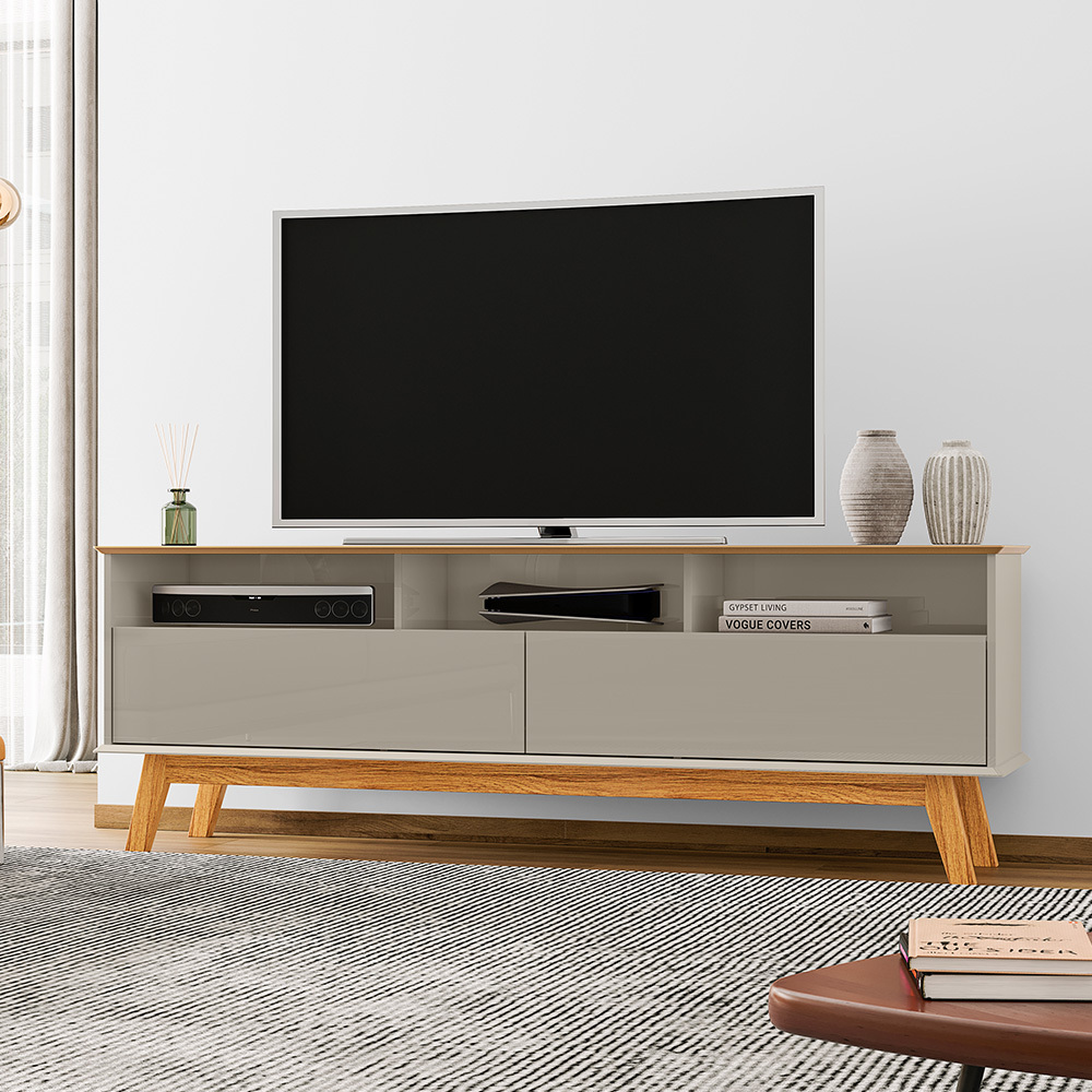 Rack Bancada Para TV 65 Polegadas Sala Elegant 2 Portas - Home & Living