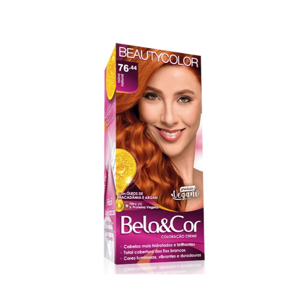 Tintura Bela Cor Mini Kit 76.44 Ruivo Natural em Oferta na Shopee