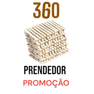 Kit 360 A 120  Prendedor Grampo De Roupas Madeira Embalagem com 360 Unidades em Oferta na Shopee