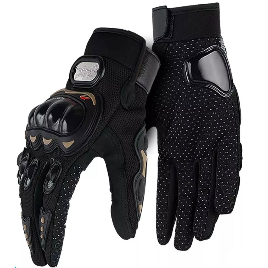 Luva Motoqueiro Pro Biker Preta Moto Motocross Bike Trilha Resistente proteção
