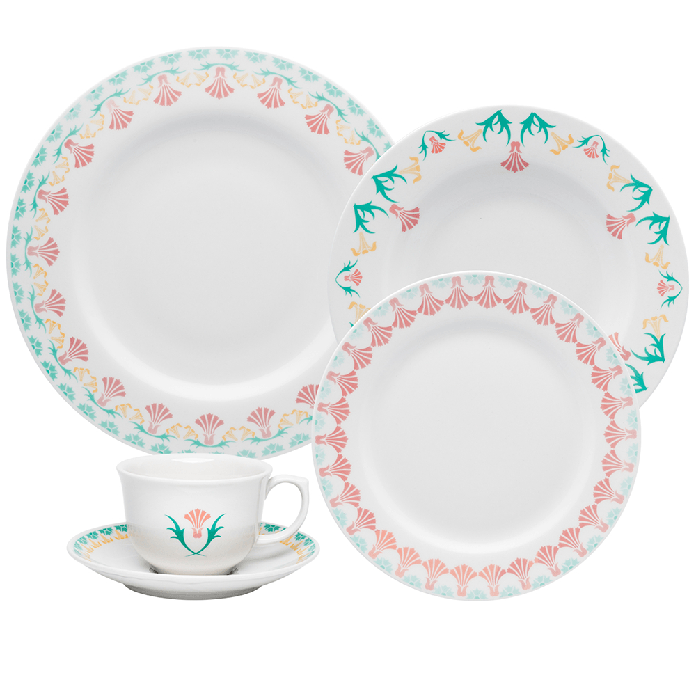 Aparelho De Jantar E Chá Porcelana Oxford 30 Peças