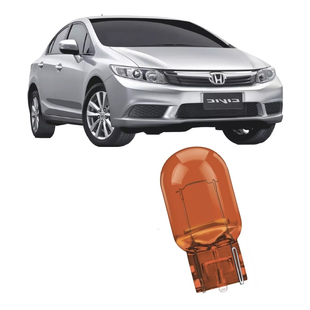 Lampada Pisca Laranja T20 12v Civic Accord Corolla Fielder Fit