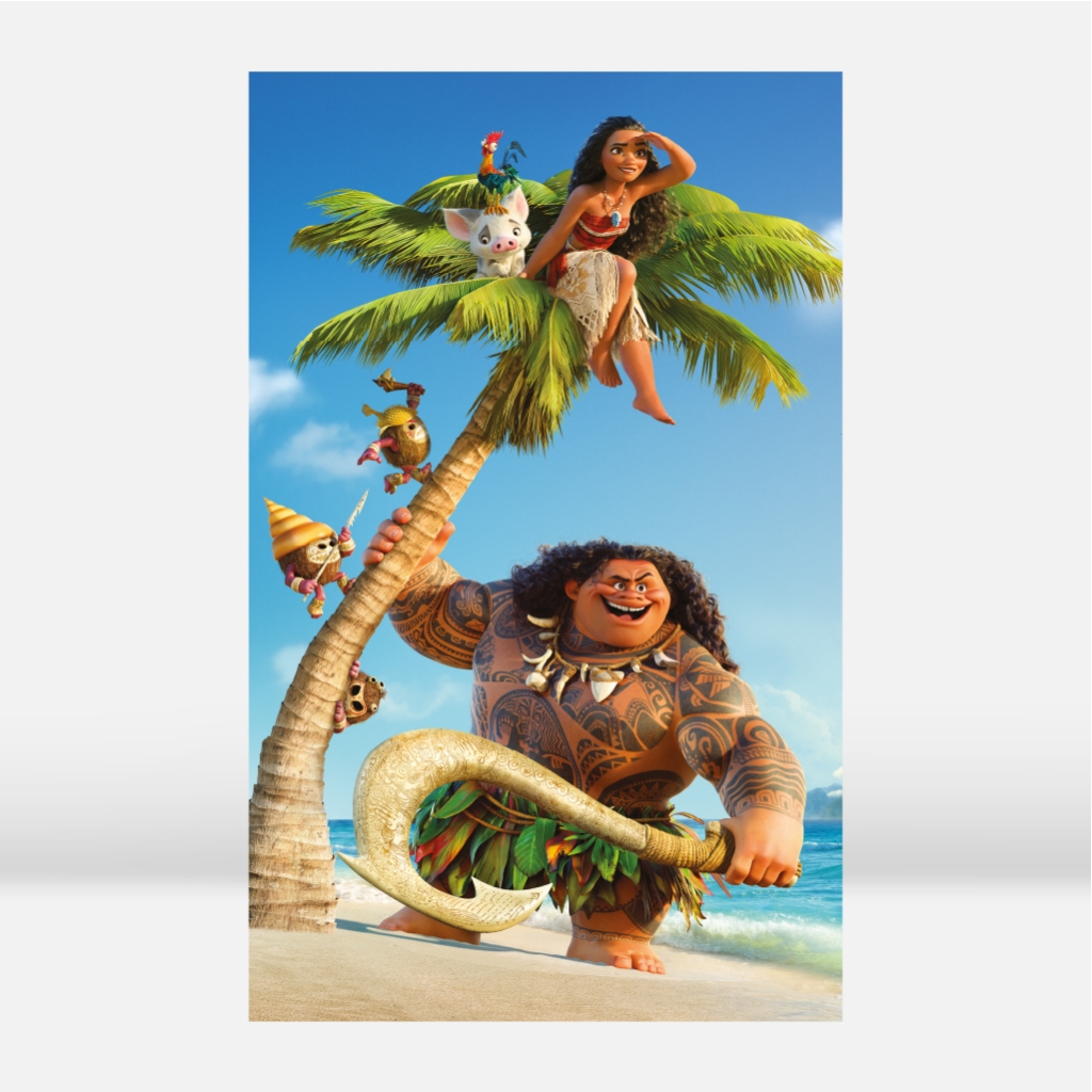 Painel De Festa Lateral Sublimado Em Tecido Tema Moana Disney Licenciado