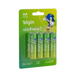 Pilha Elgin Alcalina Aa Pequena - Cartela Com 8 Unidades