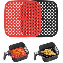 Kit 4 Tapete Quadrado Silicone airfryer Universal Fritadeira