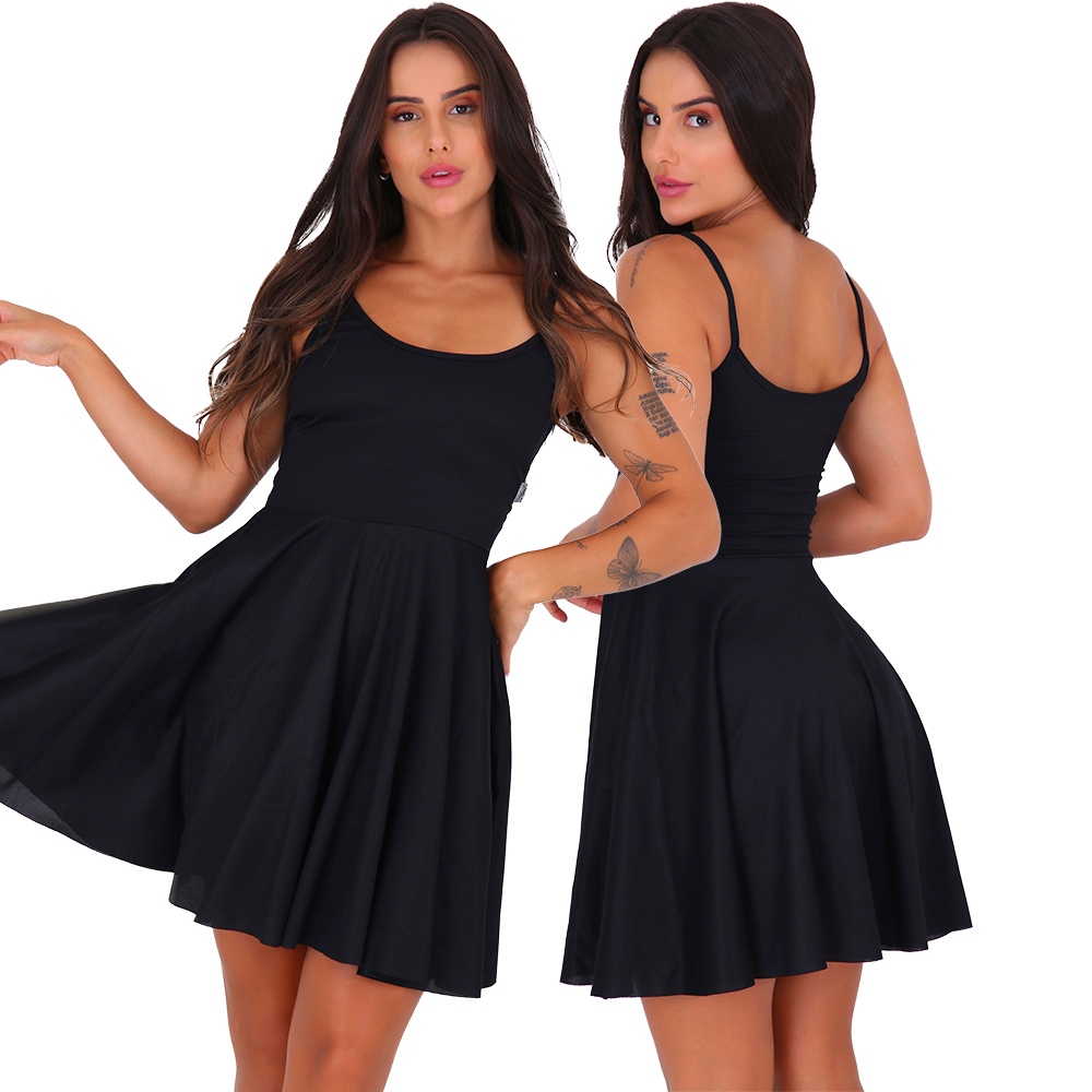 Vestido Feminino Godê Ribana Rodado Vestido Moda Feminina