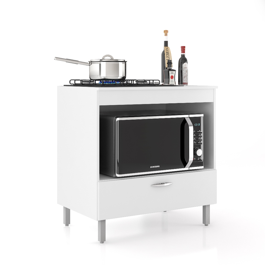 Balcão para Cooktop 4 Bocas com 1 Porta Compact E&A - Cor