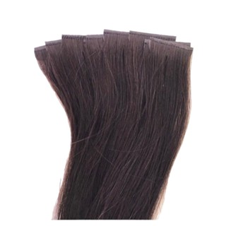Megahair Fita adesiva Invisivel Cabelo Humano Castanho 70cm com 10 peças = 25 gramas