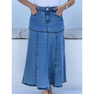 Saia Jeans Longa godê Moda Evangélica