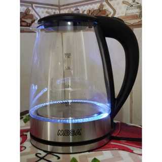 Jarra elétrica 220v de vidro com led azul vidro temperado 220v - Chaleira Elétrica - PRETA - ENVIO IMEDIATO