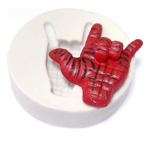 Molde Silicone Mão Homem Aranha 4,0x4,5cm Molde Silicone Artesanato Biscuit Resina Pasta Americana