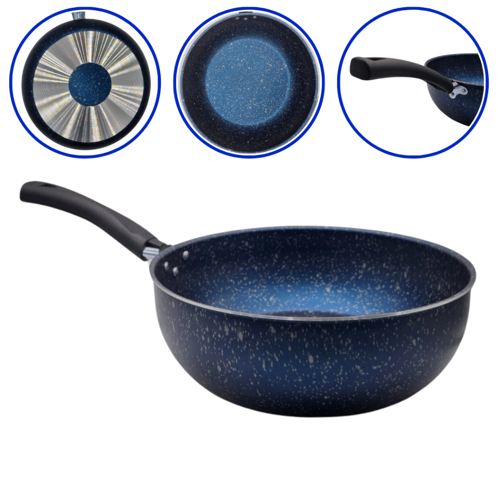 Frigideira Wok Antiaderente Funda N°24 Cabo Longo Colore Alegrete