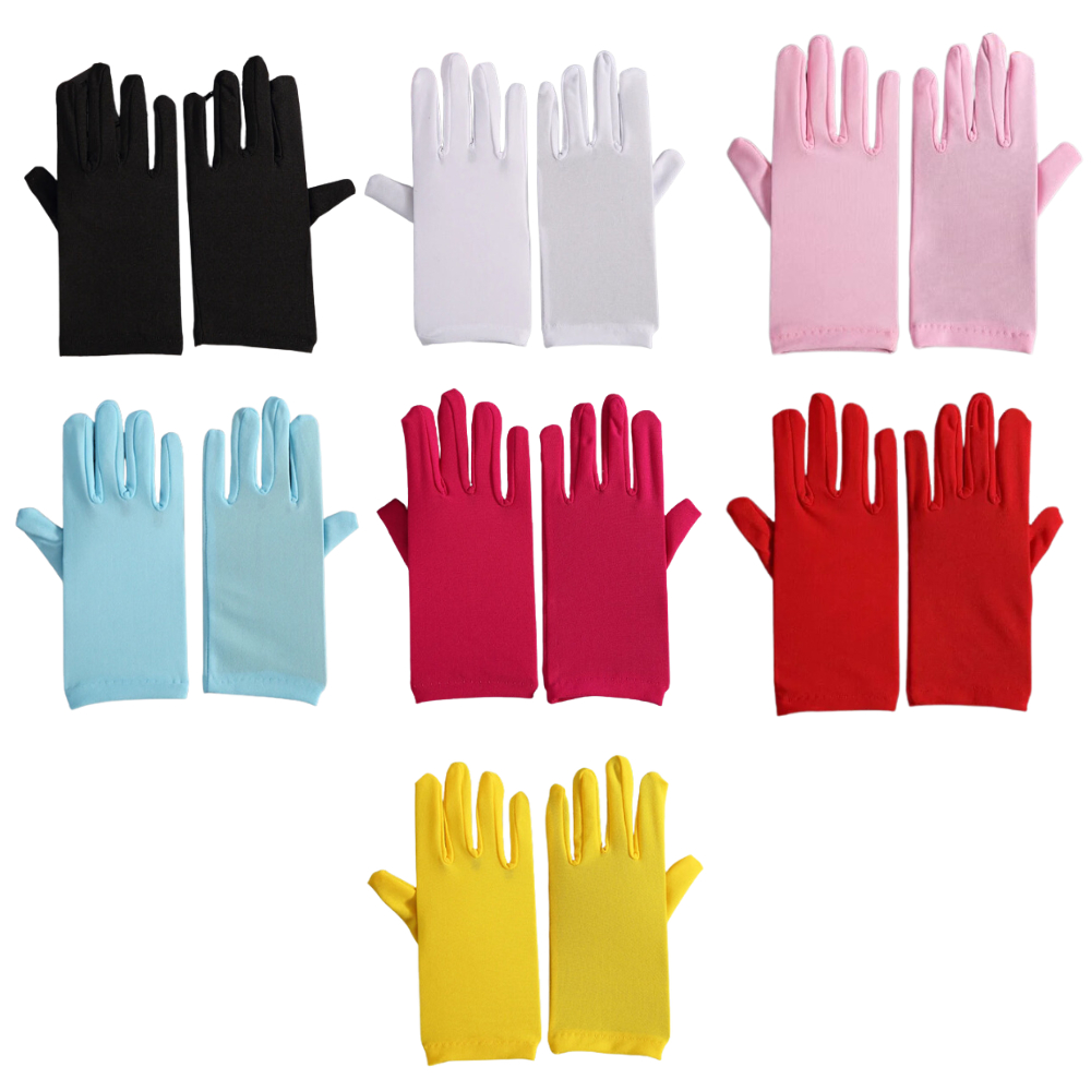 Luva 21cm Curta Festa Fantasia Carnaval Cosplay Preta Branca Rosa Azul Vermelha em Oferta na Shopee