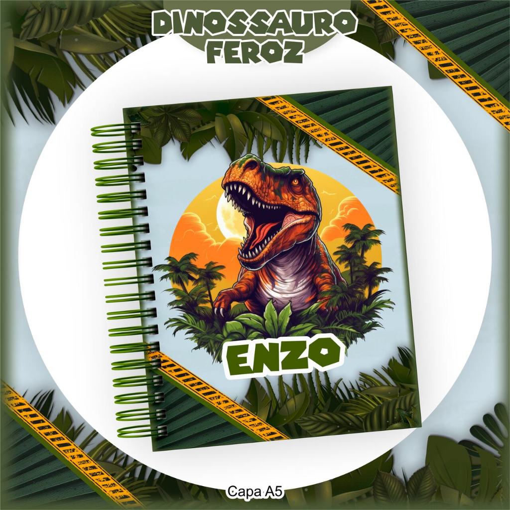 Agenda Escolar DINOSSAURO JURASSIC 2026 Persnalizada C/NOME em Oferta na Shopee