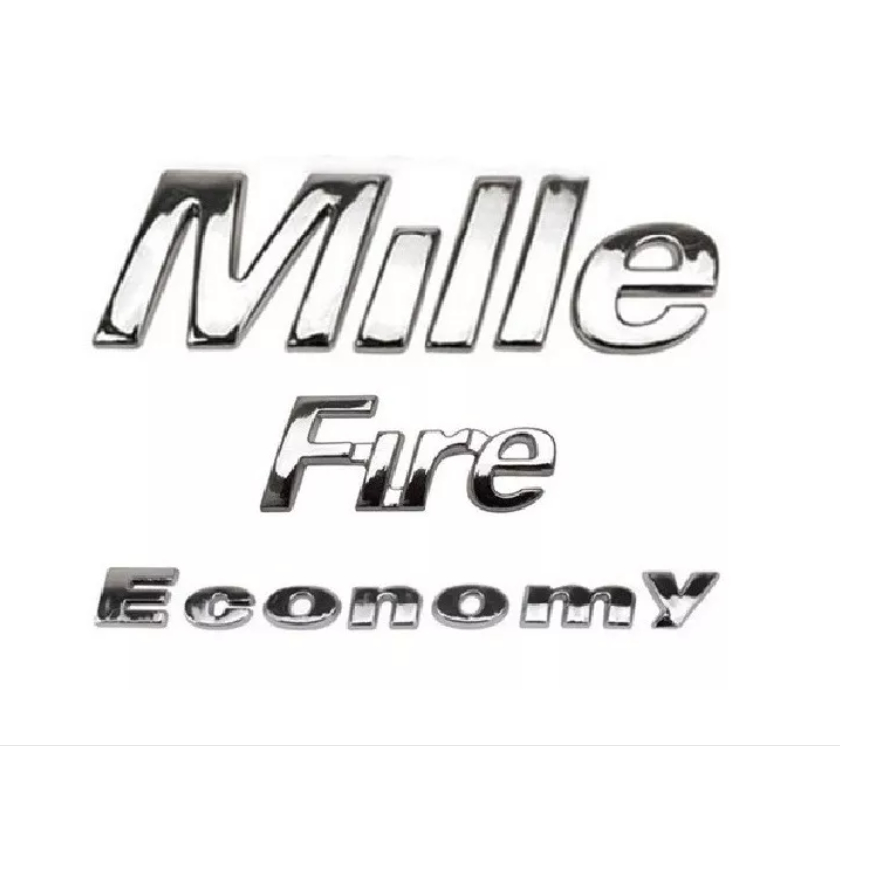 Emblema Letreiro Mille Fire Economy Cromado (uno)