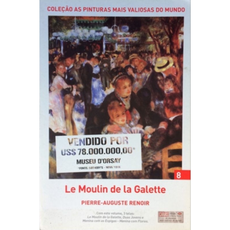 (Veja o vídeo) - Pôster Novo:  Le Moulin de lá Galette - Pierre - Auguste Renoir [Coleção As Pinturas mais Valiosas do Mundo]