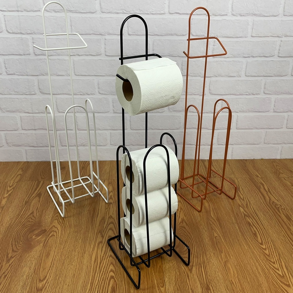 Suporte De Papel Higiênico Premium Para Banheiros e Lavanderia - Cobre Branco & Preto - Pr...