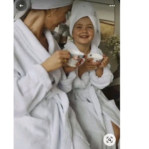 roupão família kit mãe e filha roupão e toalha de cabelo