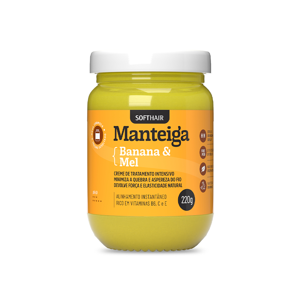 Manteiga Capilar de Banana e Mel 220ml em Oferta na Shopee