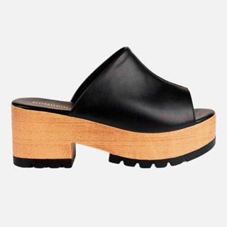 Sapato Clog Feminino Tamanco Salto Quadrado Tratorado Moda
