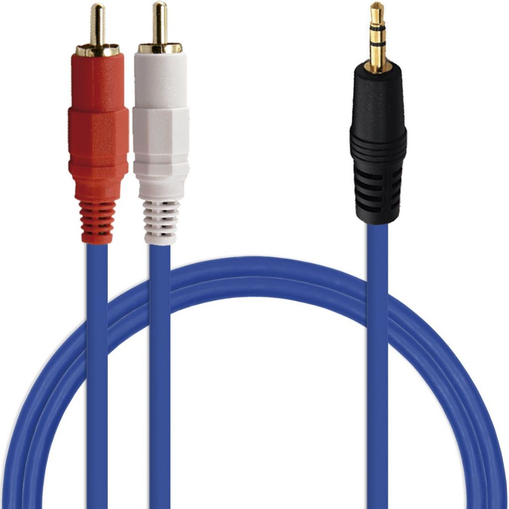 Cabo P2 X 2 RCA Áudio Auxiliar Estereo 1,5 Metros Para Celulares, Tv's, Home Theater, Caixas de Som