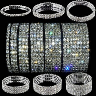 Pulseira de strass para noivas, debutante, festa e casamento prata em Oferta na Shopee