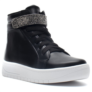 Tênis Infantil Feminino Casual Cano Alto Tira Strass Moda