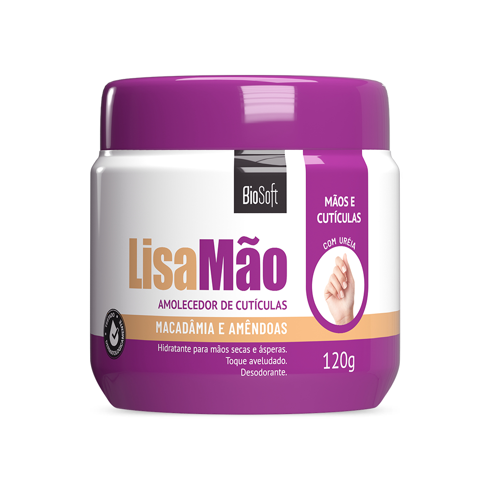 Creme Lisa Mão Amêndoas e Macadâmia Biosoft 120g