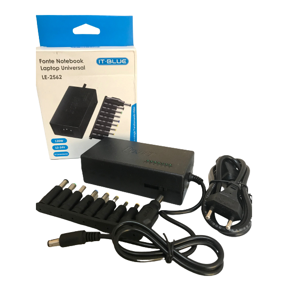 Kenux Fonte Carregador Universal Notebook Laptop Computador IT BLUE LE-2562 em Oferta na Shopee