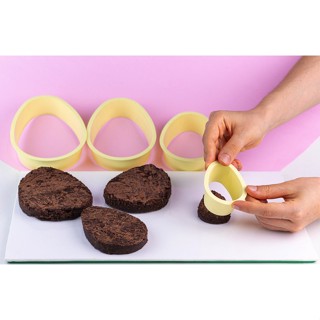 Kit Cortadores Ovo Brownie Páscoa BlueStar 4 peças de 50g, 150, 250 e 350g PASCOA 2024