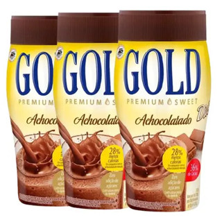 Kit 3 Achocolatado Diet Gold Premium Sweet 200g Pote