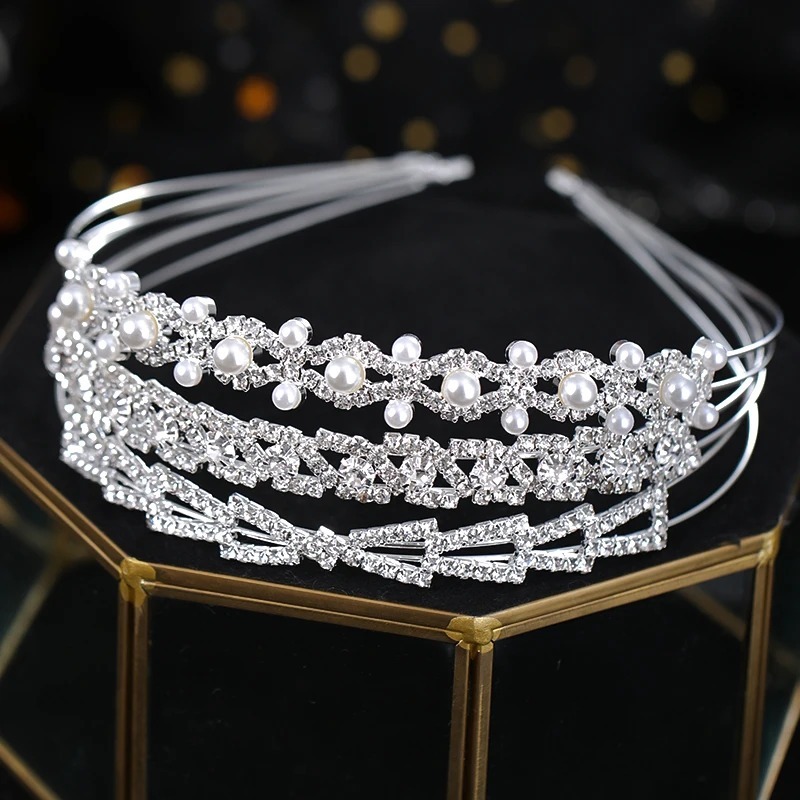 Tiara coroa daminha coroa porta coque noiva strass prata delicado promoção