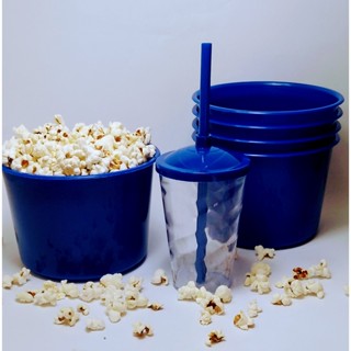 KIt 40 Cinema 1,5/Cristal Balde Pipoca + Copo Twister 400ML Acrílico Cristal - festas - aniversário - Lembrancinha
