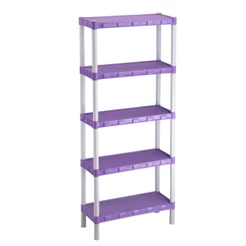 Estante Prateleira Modular Multiuso Organizadora Plástico Lilás com 5 Prateleiras - COM PEZINHOS - Agraplast