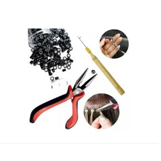 Kit Mega Hair- Alicate+agulha+500 Microlinks C/ Silicone