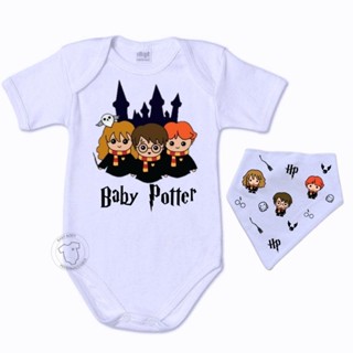 Body e babador promoçao desenho Harry Potter menino e menina personalizado