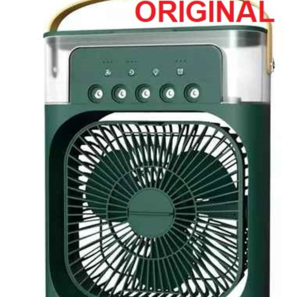 Mini Ar Condicionado Climatizador Umidificador Ventilador Agua E Gelo Com LED Portátil ( Original ) CORES PRETO, BRANCO E VERDE