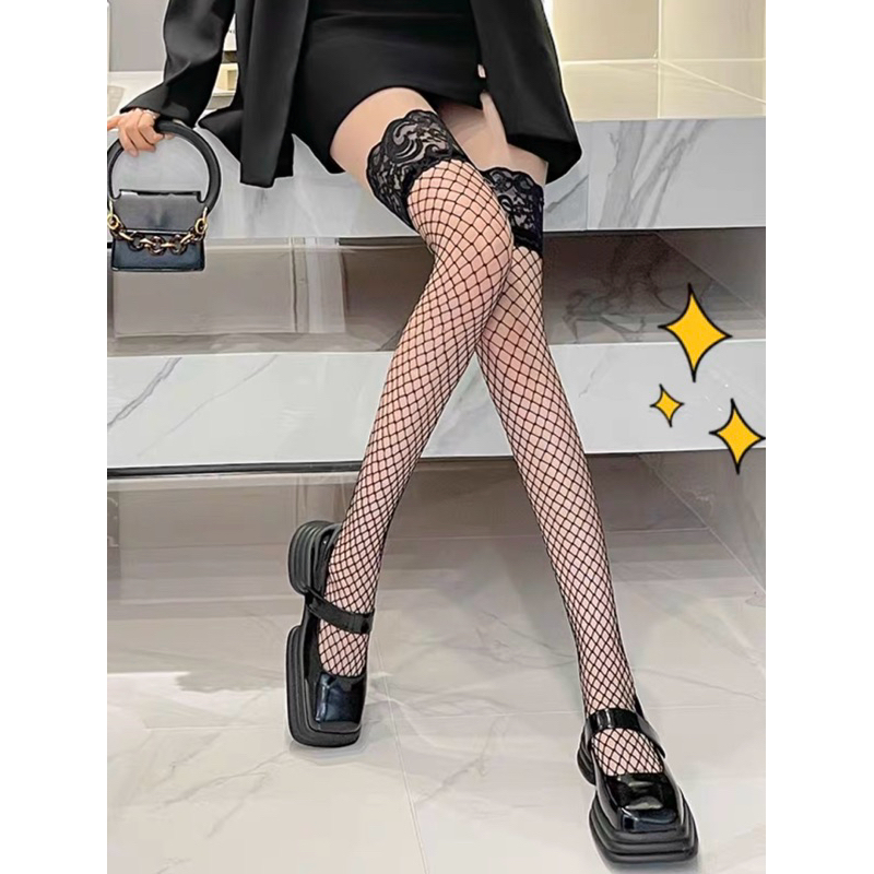 Meias Leg Arrastao com Renda SexyJ01