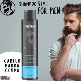 Shampoo For Men 3 em 1 para cabelo barba e corpo - lava condiciona hidrata - 400ml Homem Rhenuks em Oferta na Shopee