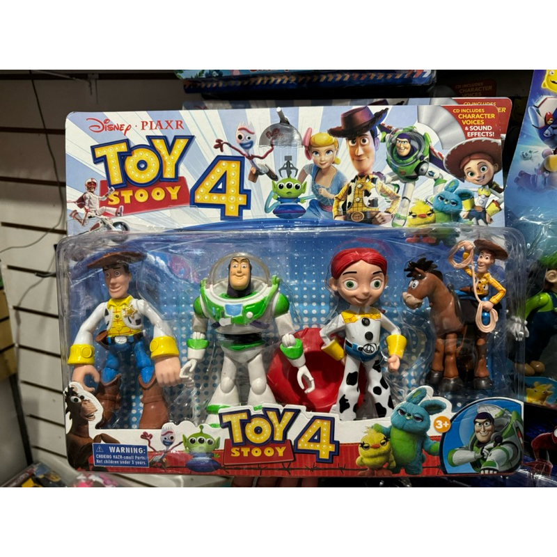 Kit Cartelado Toy Story 4 Personagens 16 cm articulado com Luz led Envio Imediato Woody Buzz xerife