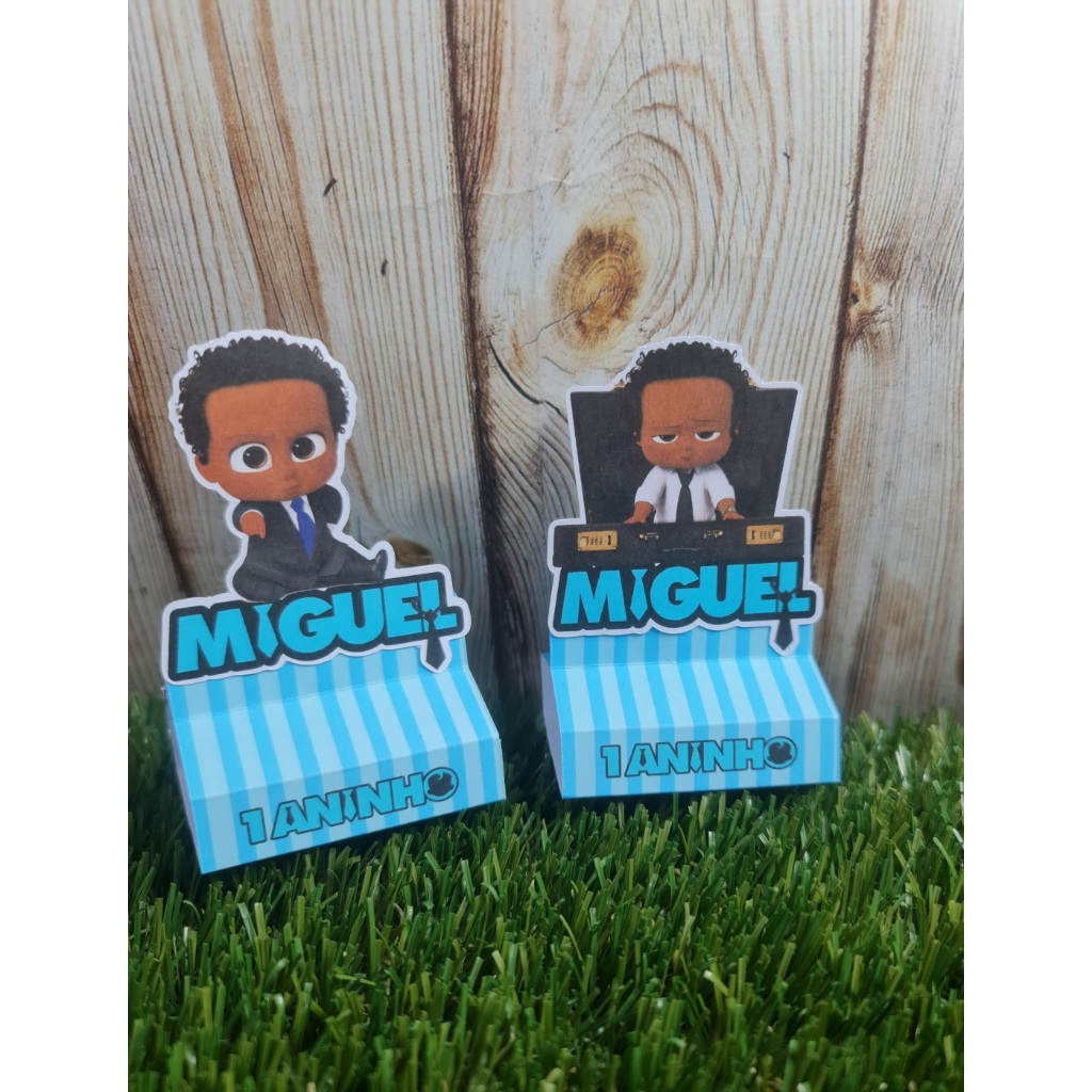 Lembrancinhas para Festa-  Personalizados - Kit Festa- Porta Bis Duplo- Poderoso chefinho - Afro- Cacheado - 20 unidad