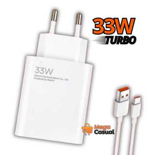 Carregador Turbo 33w para Xiaomi Redmi Note Poco X3 Mi 11t Pro 12 F4 Gt Mi 9/10
