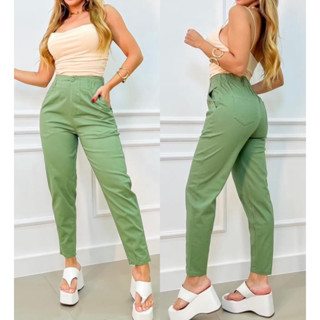 calça sarja cintura atrás elástico feminina #707A