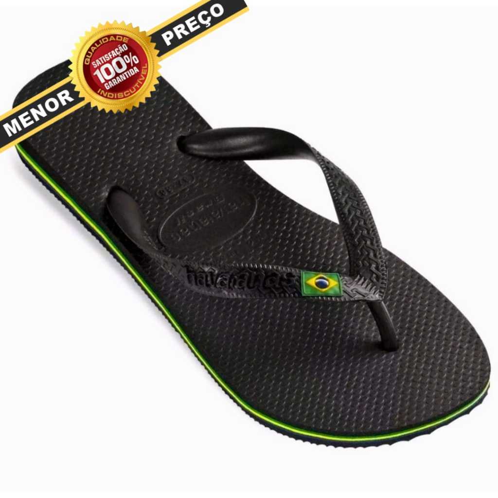 PROMOÇÃO Chinelo Masculino Sandália Brasil - Azul Preto Branco Cinza - 40 42 Promoção Lançamento a21