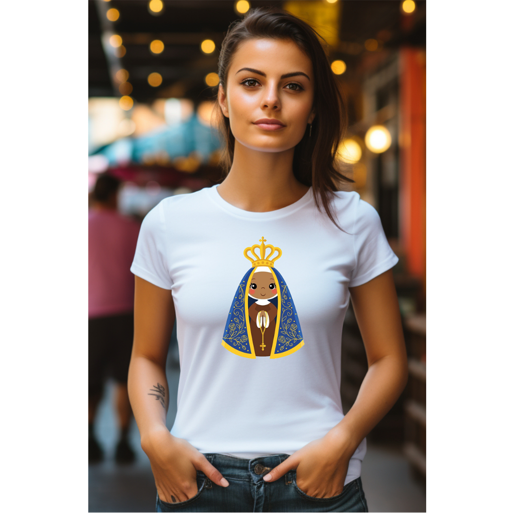 Camiseta Adulto - Masculino e Baby Look - Nossa Senhora da Aparecida do Brasil - Linda Modelagem - 07 modelos exclusivos