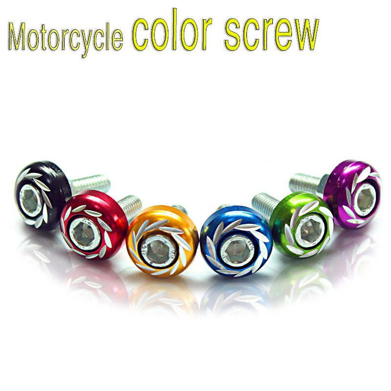 Par Parafuso Para Placa De Moto E Carro Kit c/ 2 Anilha Em Alumínio Rosca M6 Fender Washers