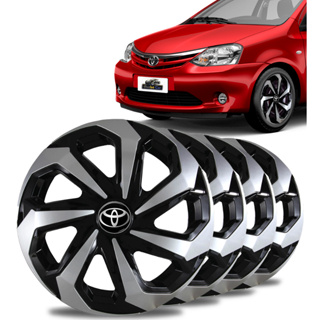 Jogo Calota Spider Black Silver Aro 14 Toyota Etios Corolla em Oferta na Shopee