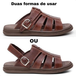 Sandalia Franciscana de Couro Masculina , Sola Ante Stress , Sola Alta Sandalia Masculina